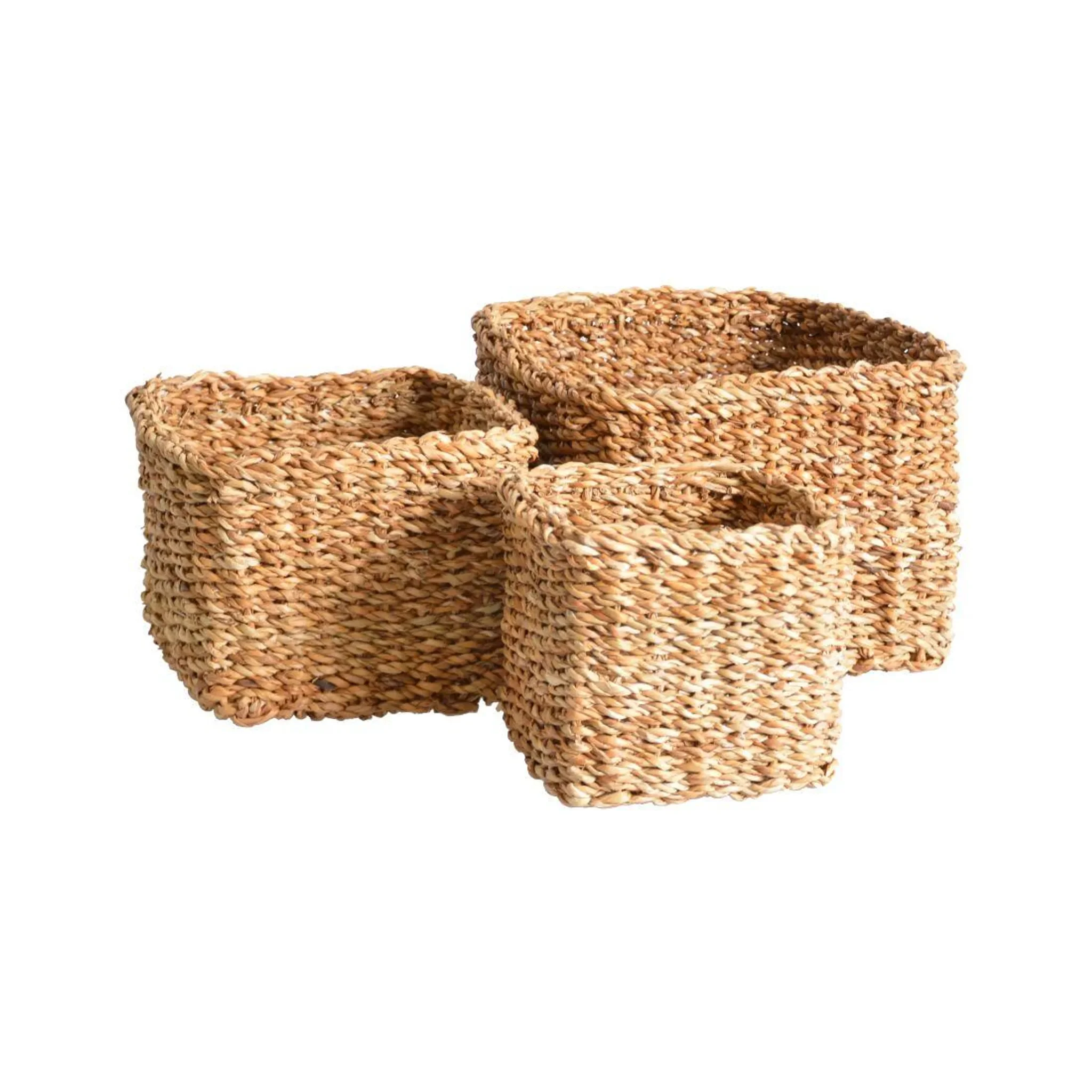Seegraskorb quadratisch – hoch, Größe M, 22 × 22 × 17 cm